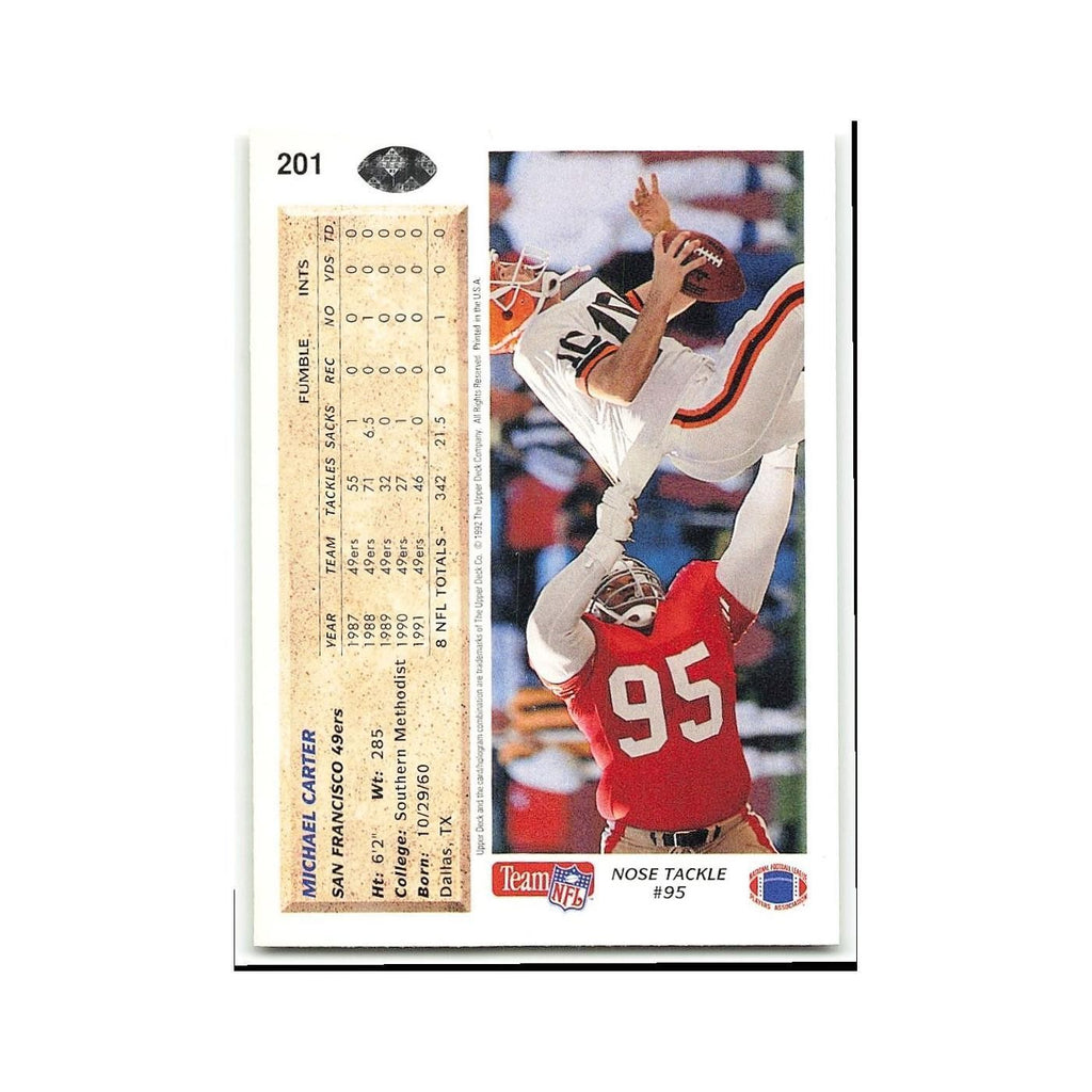 Michael Carter 1992 Upper Deck #201 San Francisco 49ers Football Card NM