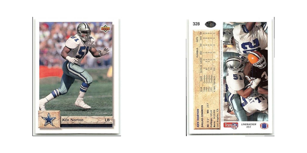 Ken Norton 1992 Upper Deck #328 Dallas Cowboys Football Card NM
