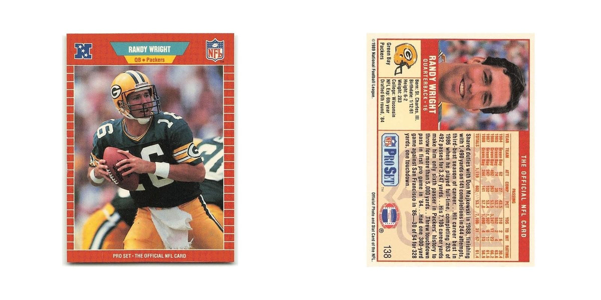 Randy Wright 1989 Pro Set #138 Green Bay Packers Football Card NM