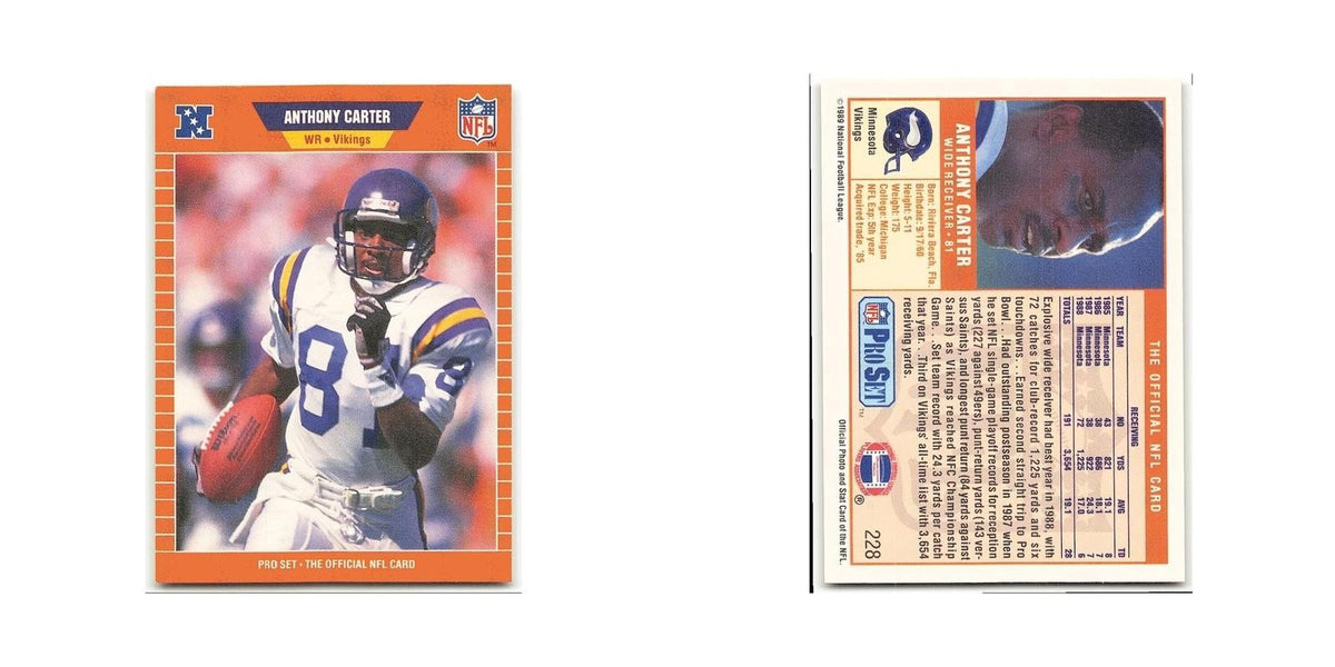 Anthony Carter 1989 Pro Set #228 Minnesota Vikings Football Card NM