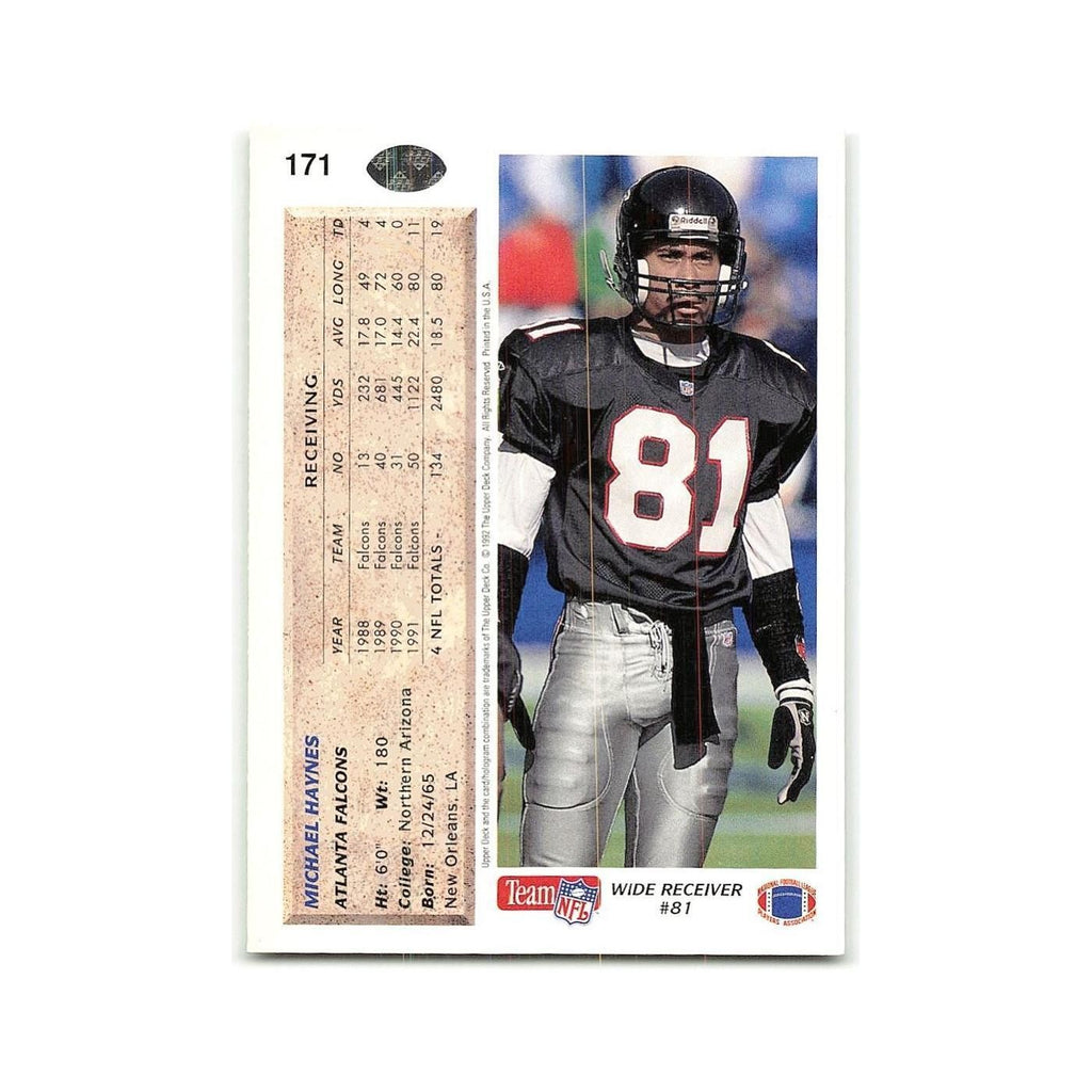 Michael Haynes 1992 Upper Deck #171 Atlanta Falcons Football Card NM