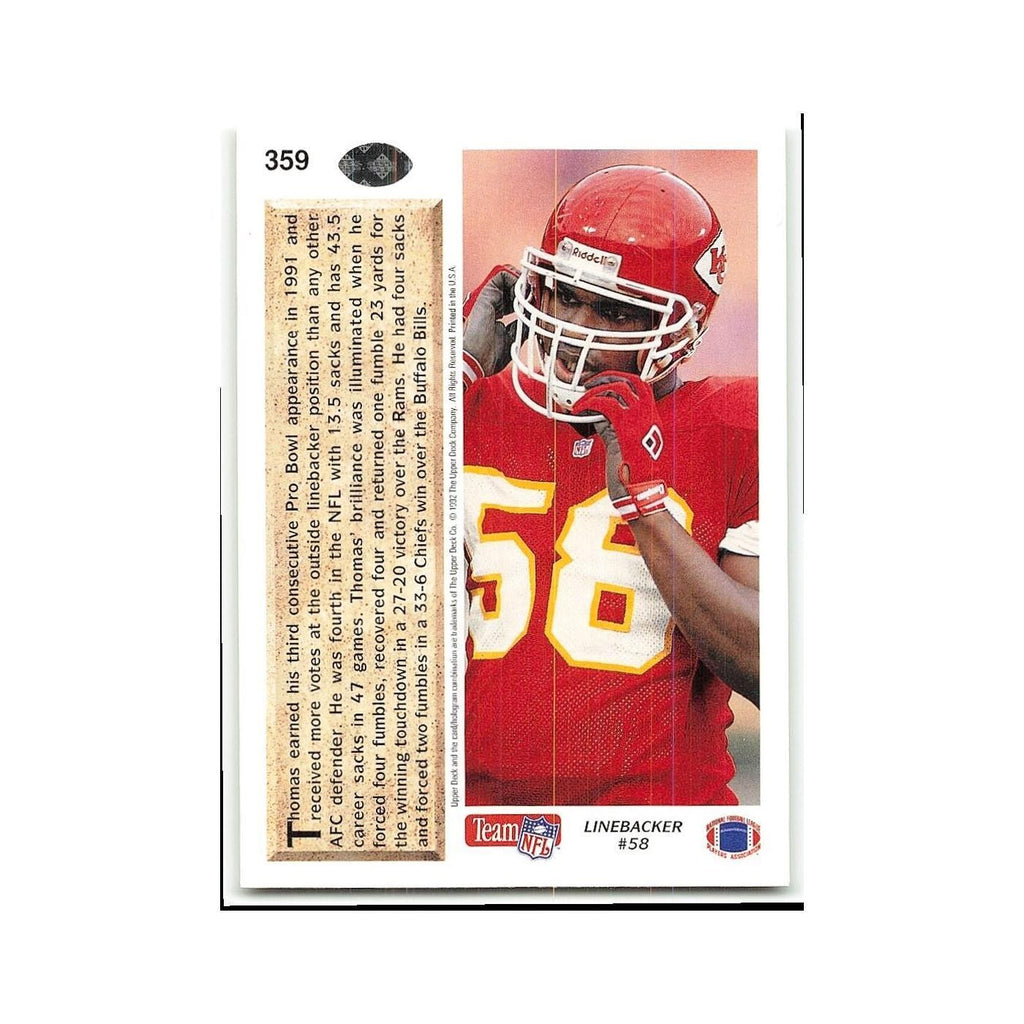 Derrick Thomas 1992 Upper Deck #359 Kansas City Chiefs Football Card NM