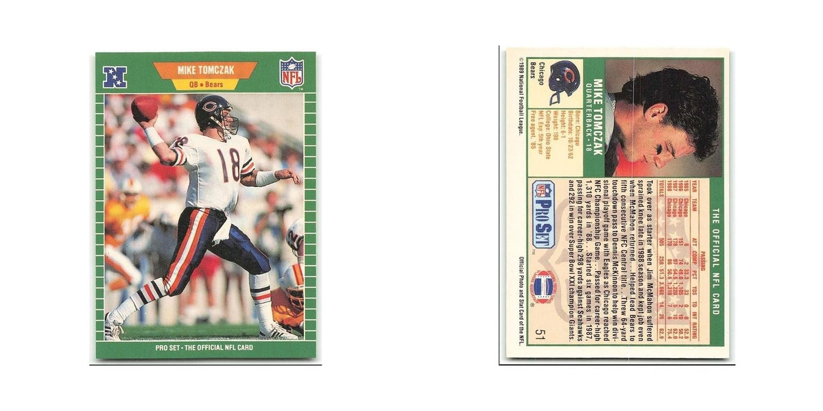 Mike Tomczak 1989 Pro Set #51 Chicago Bears Football Card NM