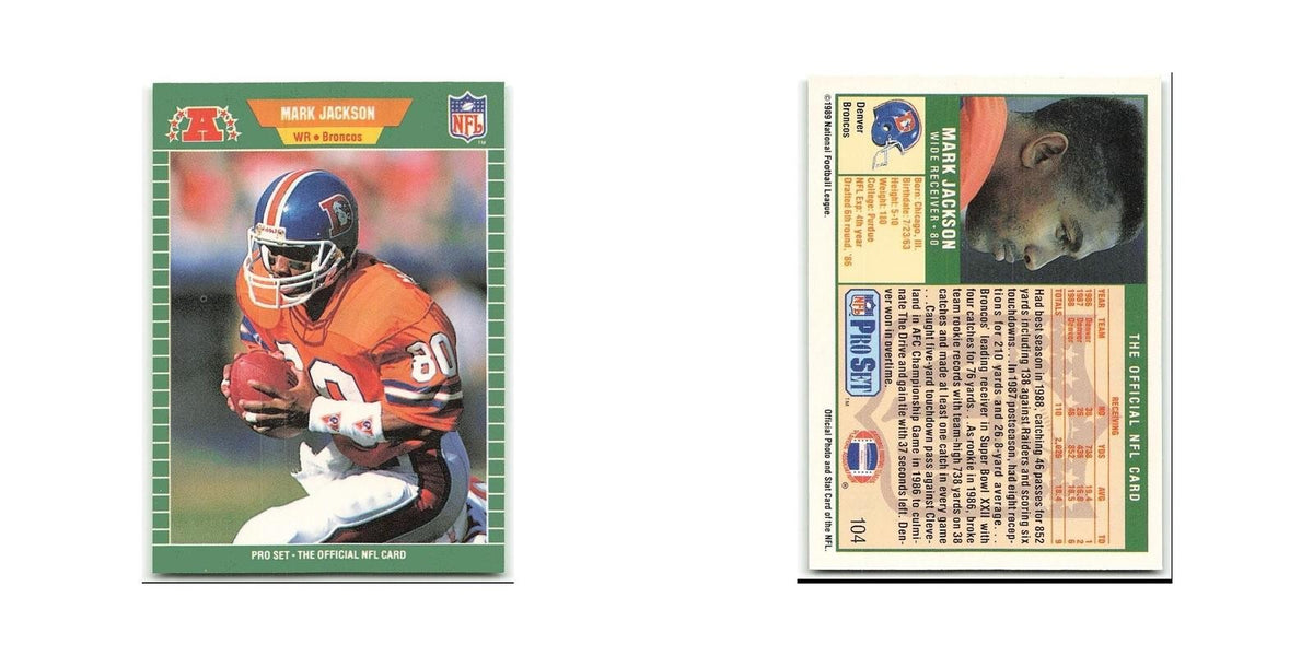 Mark Jackson 1989 Pro Set #104 Denver Broncos Football Card NM