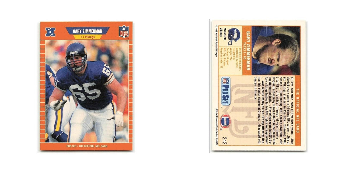 Gary Zimmerman 1989 Pro Set #242 Minnesota Vikings Football Card NM