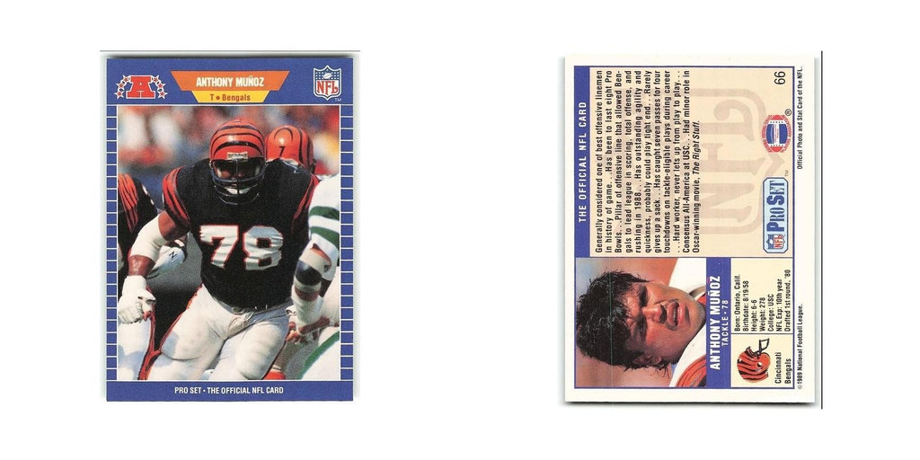 Anthony Munoz 1989 Pro Set #66 Cincinnati Bengals Football Card NM