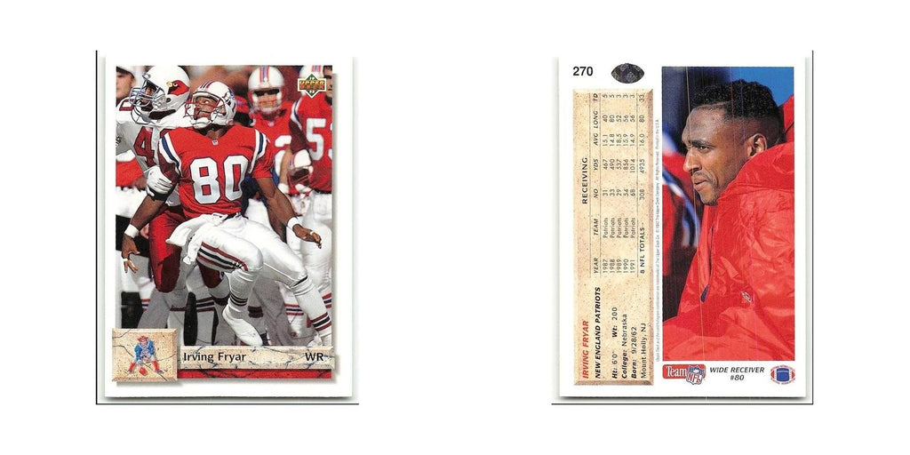 Irving Fryar 1992 Upper Deck #270 New England Patriots Football Card NM