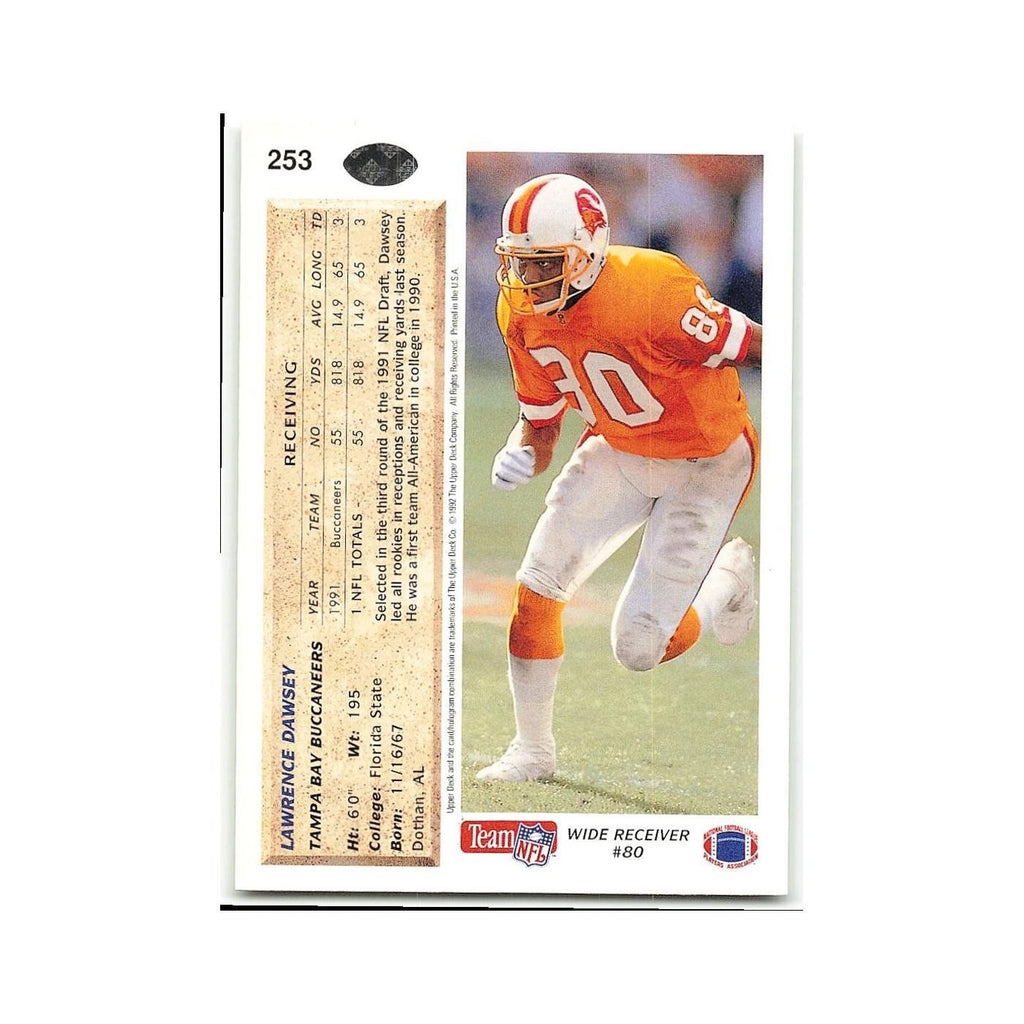 Lawrence Dawsey 1992 Upper Deck #253 Tampa Bay Buccaneers Football Card NM
