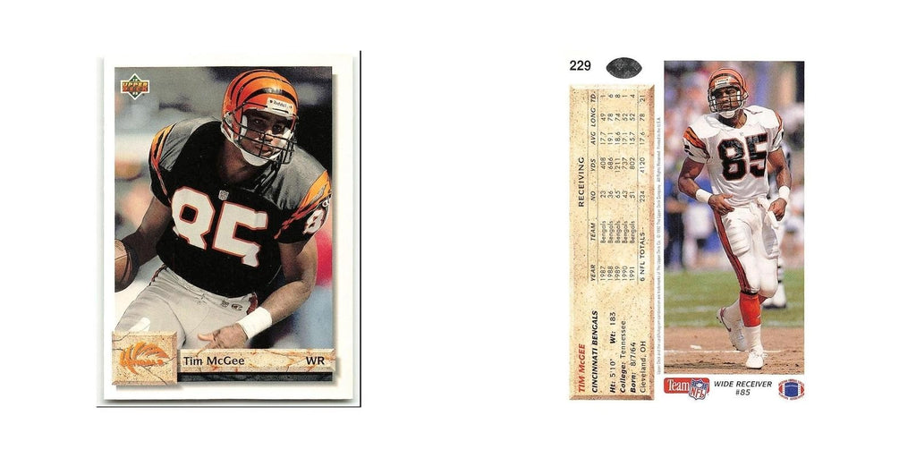 Tim McGee 1992 Upper Deck #229 Cincinnati Bengals Football Card NM