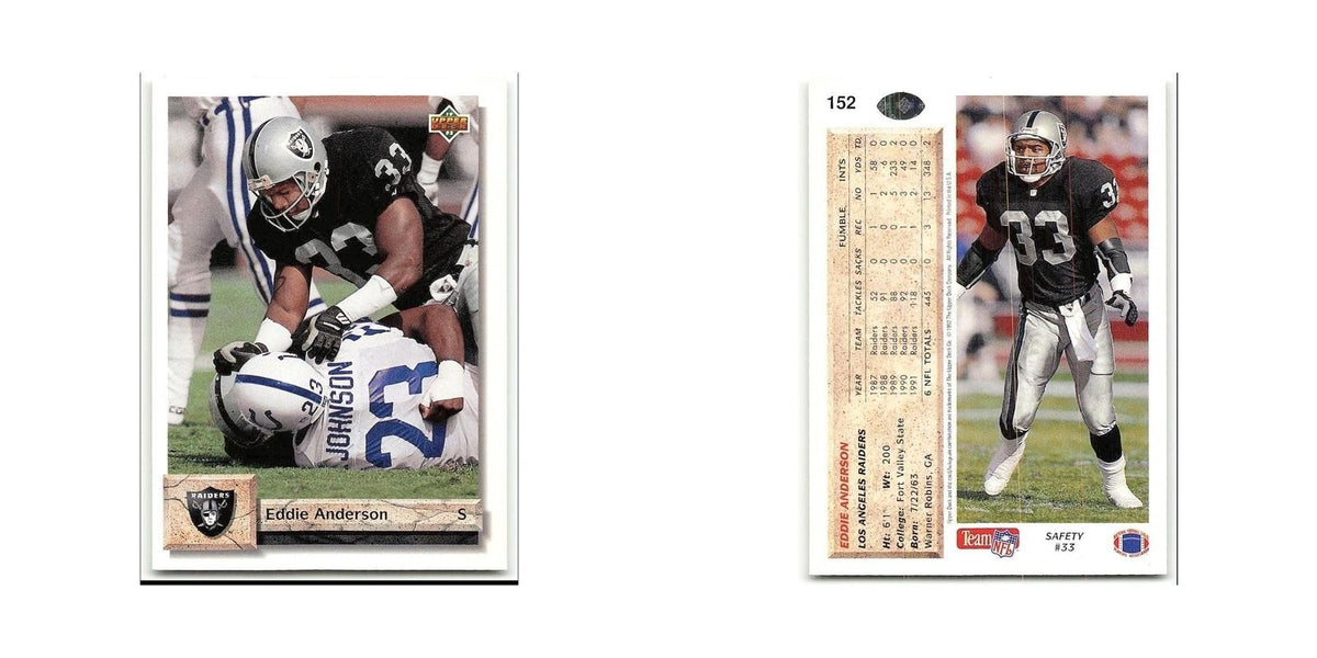 Eddie Anderson 1992 Upper Deck #152 Los Angeles Raiders Football Card NM