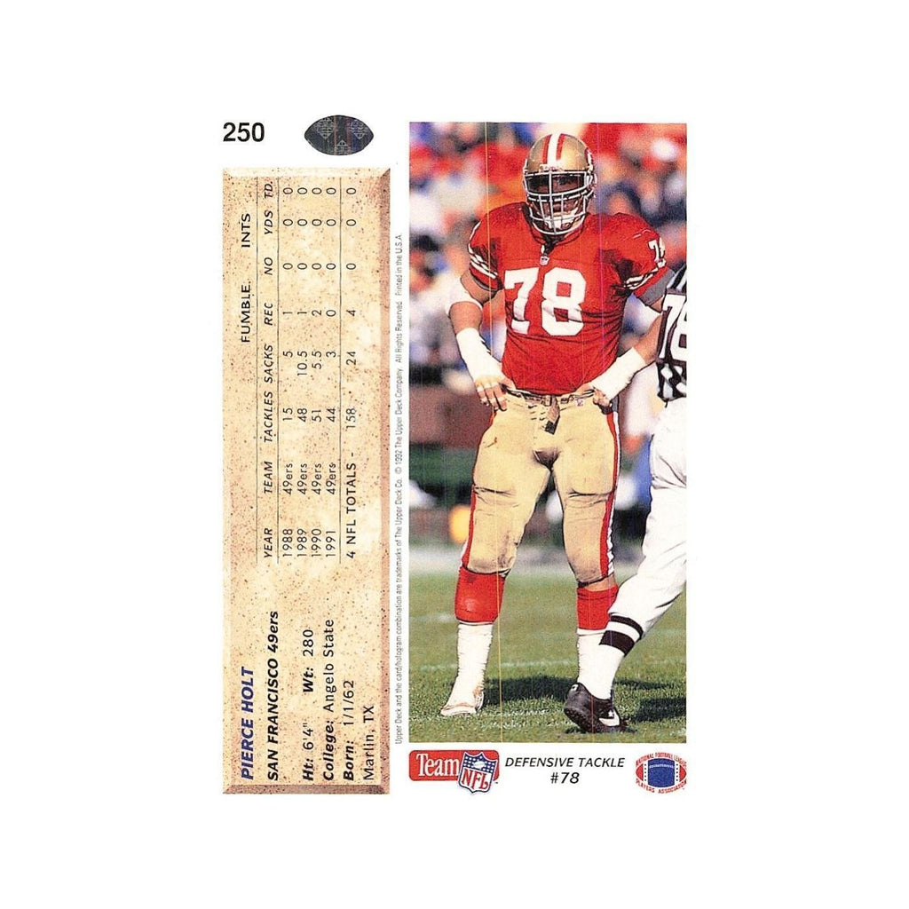 Pierce Holt 1992 Upper Deck #250 San Francisco 49ers Football Card NM