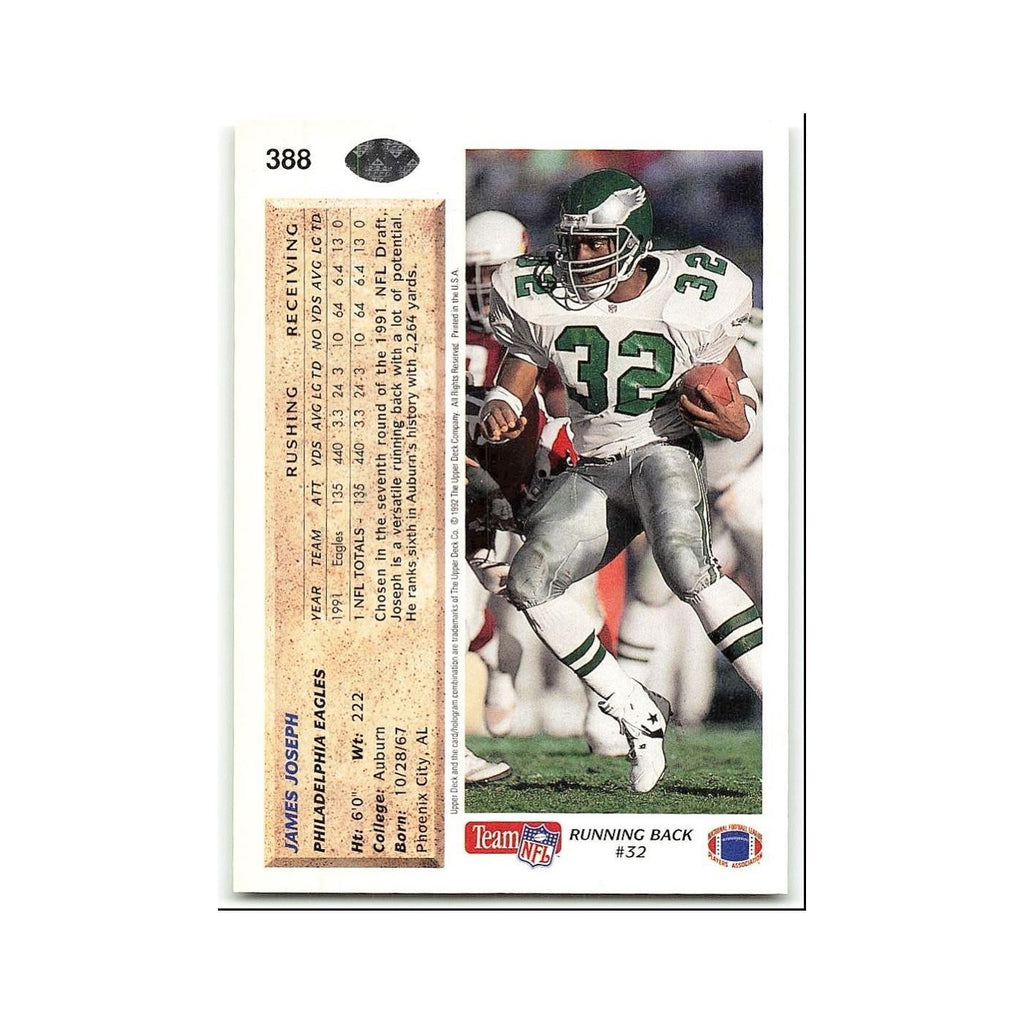 James Joseph 1992 Upper Deck #388 Philadelphia Eagles Football Card NM
