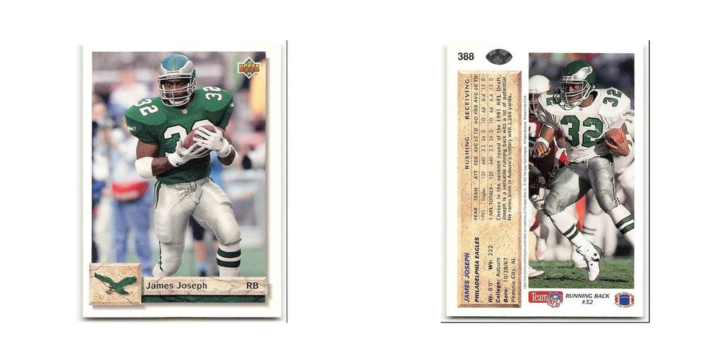 James Joseph 1992 Upper Deck #388 Philadelphia Eagles Football Card NM