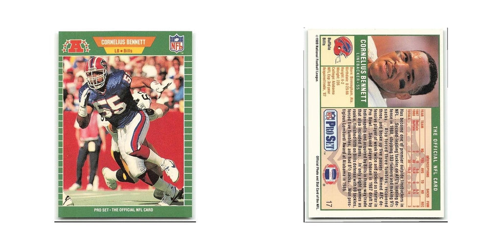 Cornelius Bennett 1989 Pro Set #17 Buffalo Bills Football Card NM