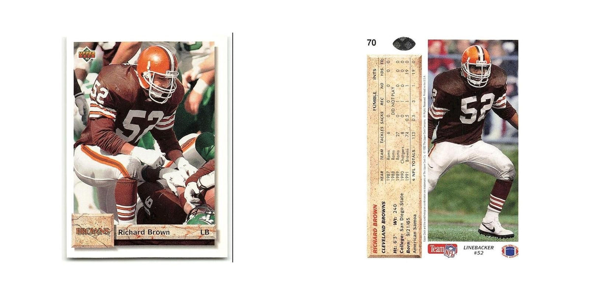 Richard Brown Rookie 1992 Upper Deck #70 Cleveland Browns Football Card NM