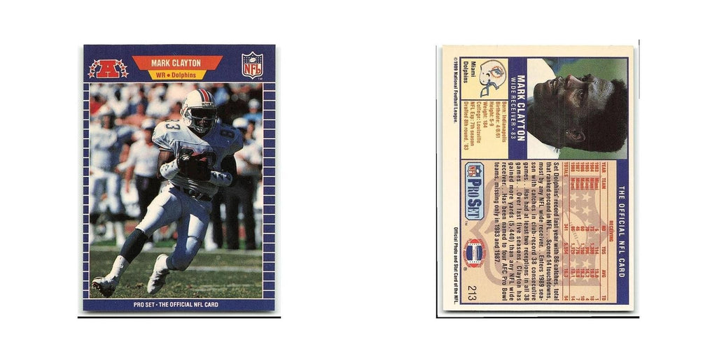 Mark Clayton 1989 Pro Set #213 Miami Dolphins Football Card NM