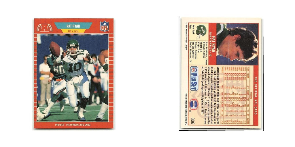 Pat Ryan 1989 Pro Set #306 New York Jets Football Card NM