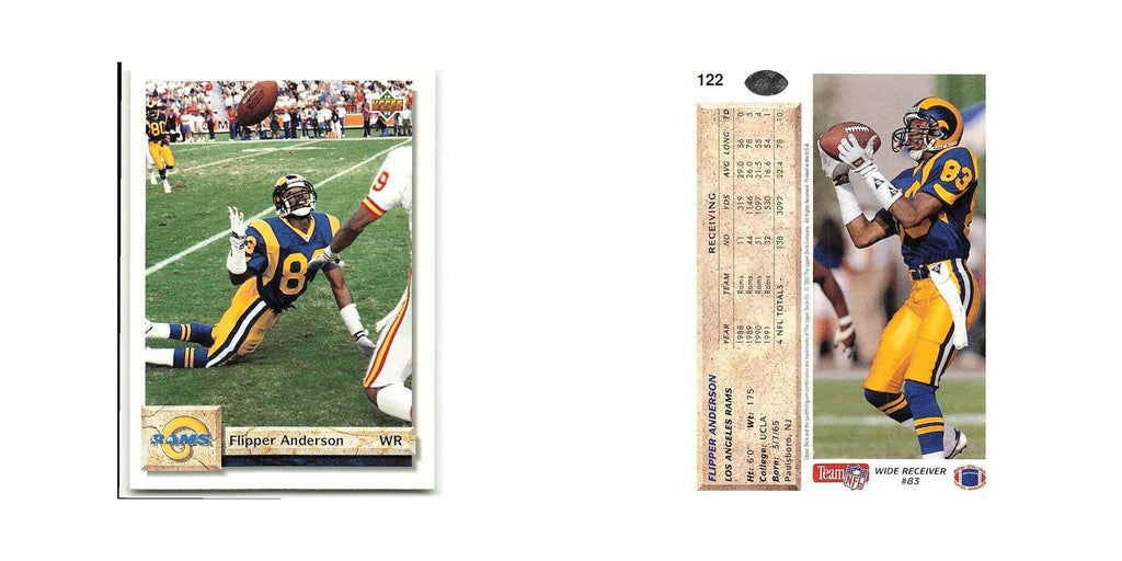Flipper Anderson 1992 Upper Deck #122 Los Angeles Rams Football Card NM