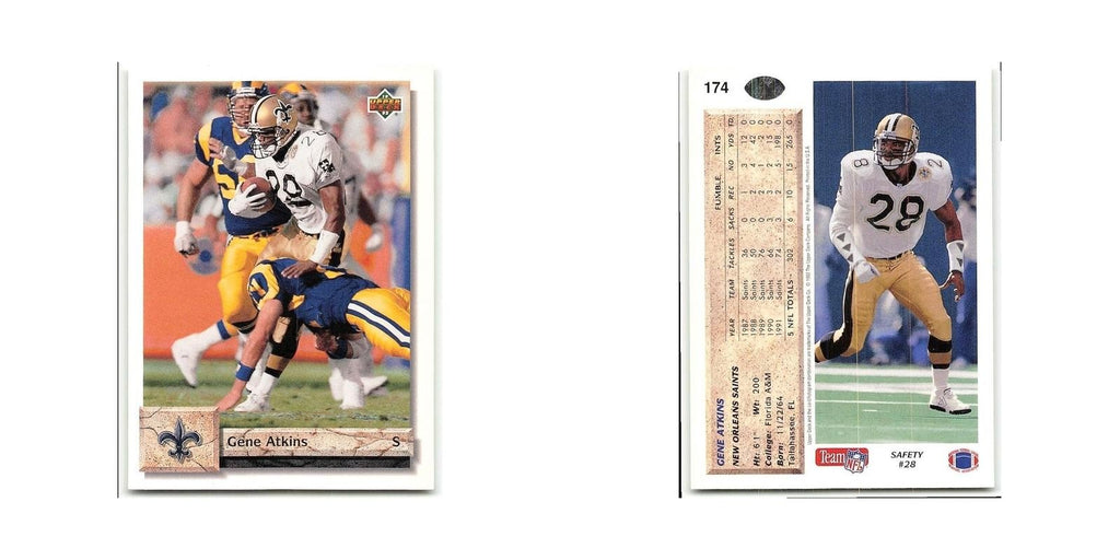 Gene Atkins 1992 Upper Deck #174 New Orleans Saints Football Card NM