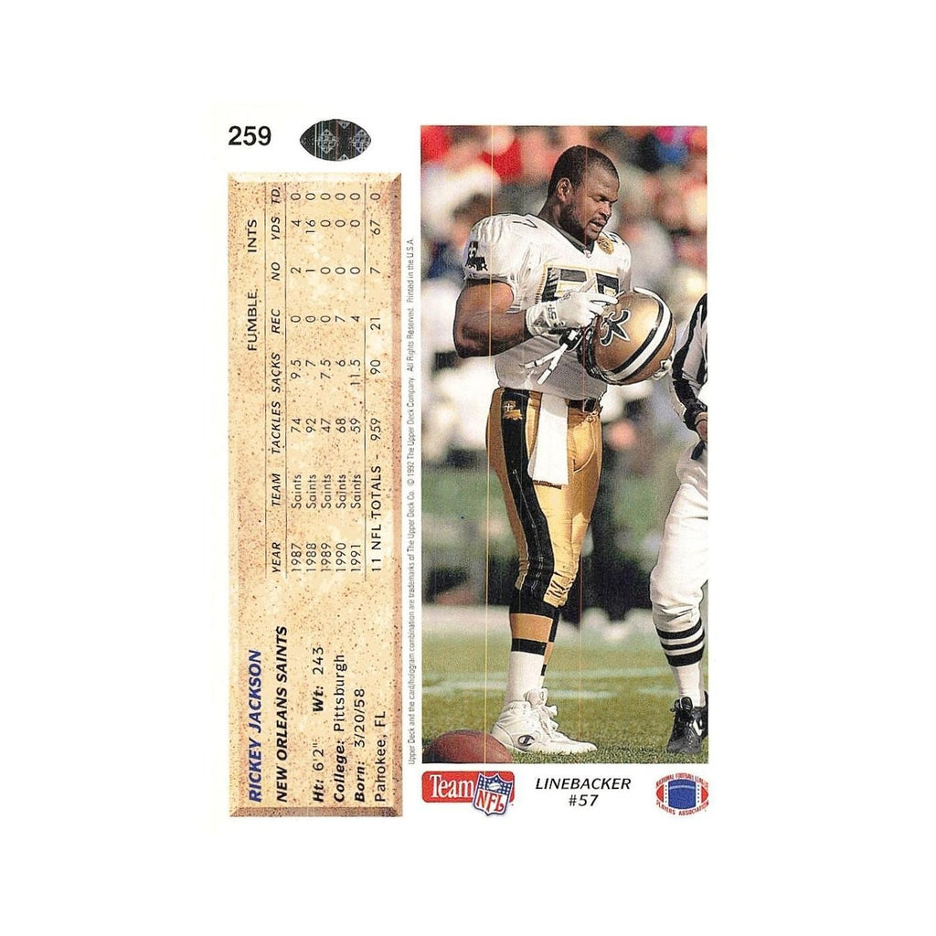 Rickey Jackson 1992 Upper Deck #259 New Orleans Saints Football Card NM