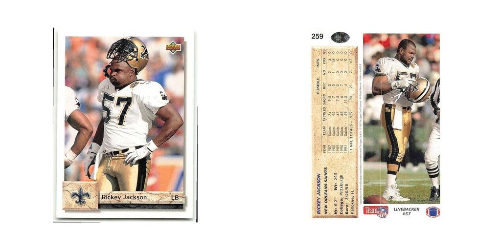 Rickey Jackson 1992 Upper Deck #259 New Orleans Saints Football Card NM