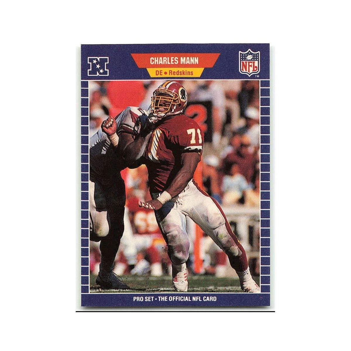 Charles Mann 1989 Pro Set #429 Washington Redskins Football Card NM