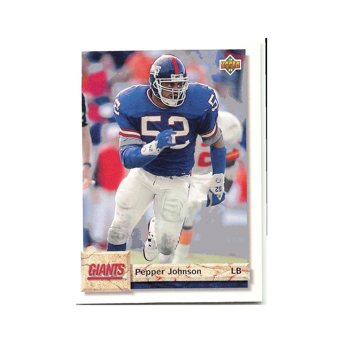 Pepper Johnson 1992 Upper Deck #225 New York Giants Football Card NM