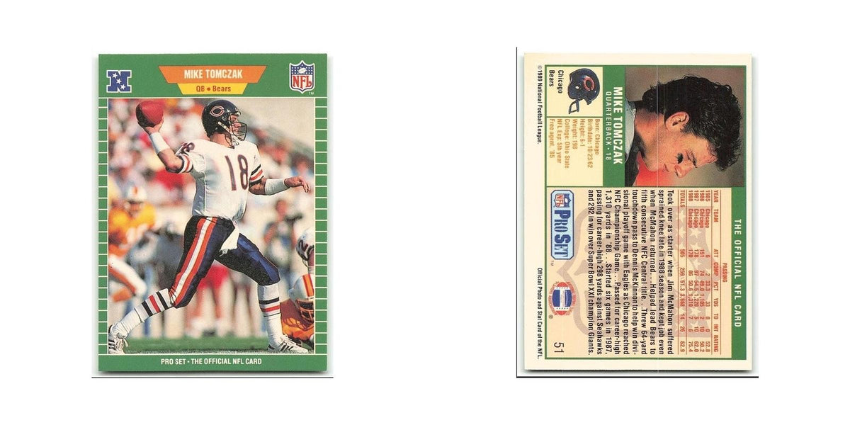 Mike Tomczak 1989 Pro Set #51 Chicago Bears Football Card NM