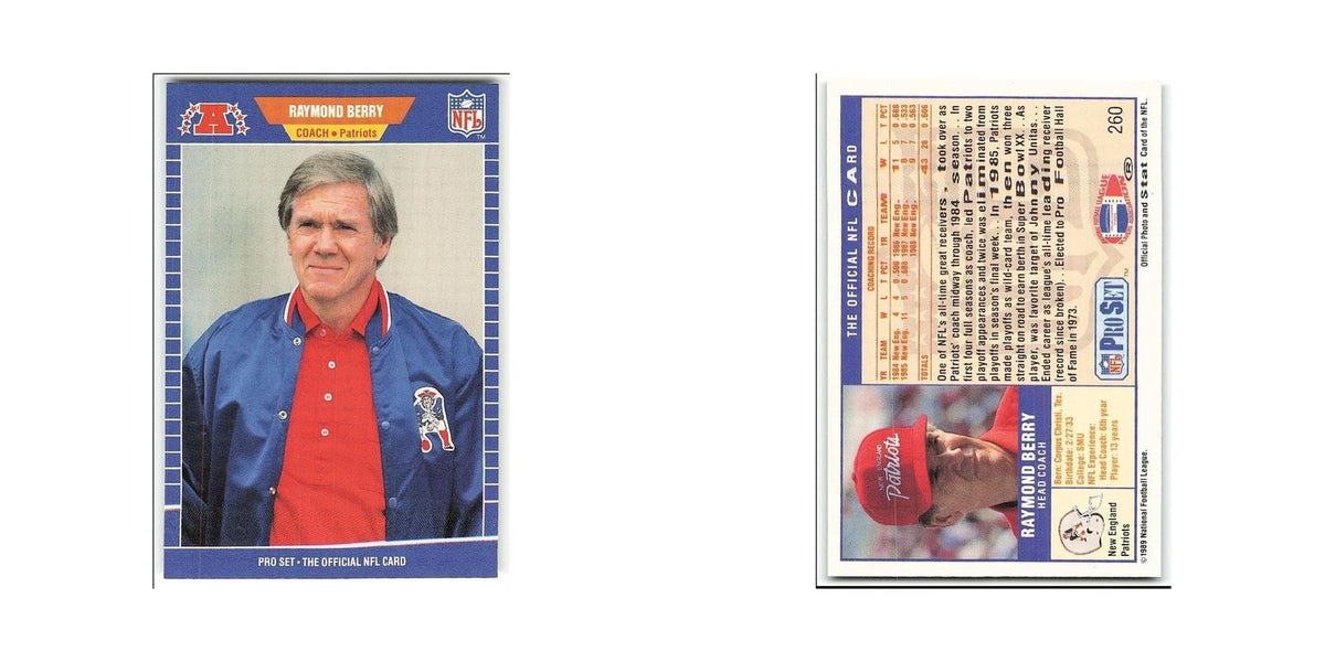 Raymond Berry 1989 Pro Set #260A New England Patriots Football Card NM