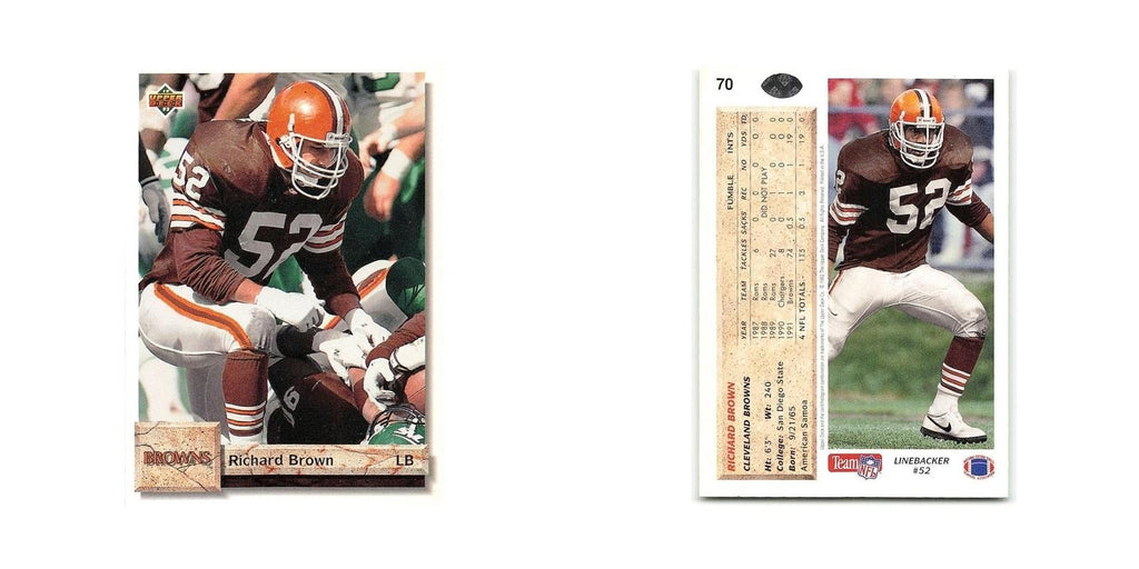 Richard Brown Rookie 1992 Upper Deck #70 Cleveland Browns Football Card NM
