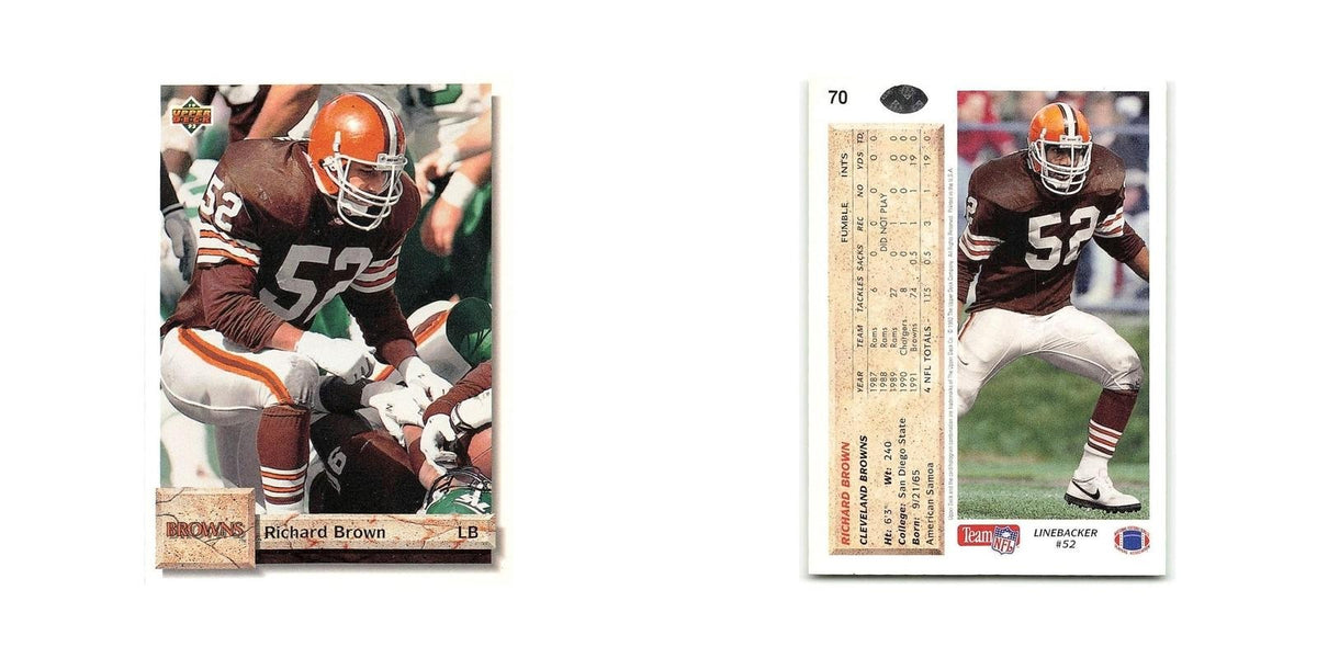 Richard Brown Rookie 1992 Upper Deck #70 Cleveland Browns Football Card NM
