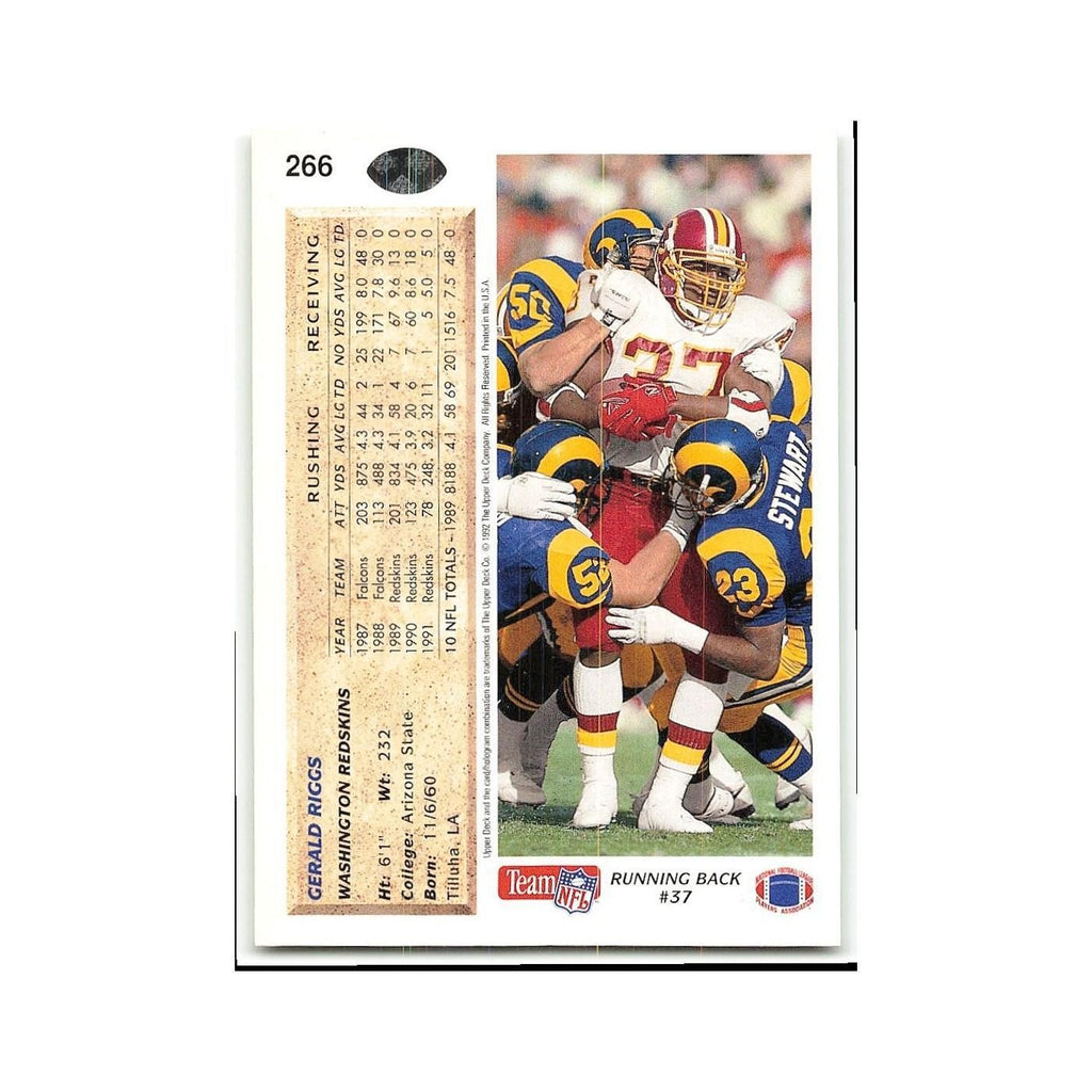 Gerald Riggs 1992 Upper Deck #266 Washington Redskins Football Card NM