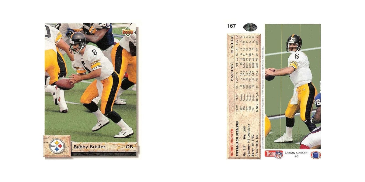 Bubby Brister 1992 Upper Deck #167 Pittsburgh Steelers Football Card NM