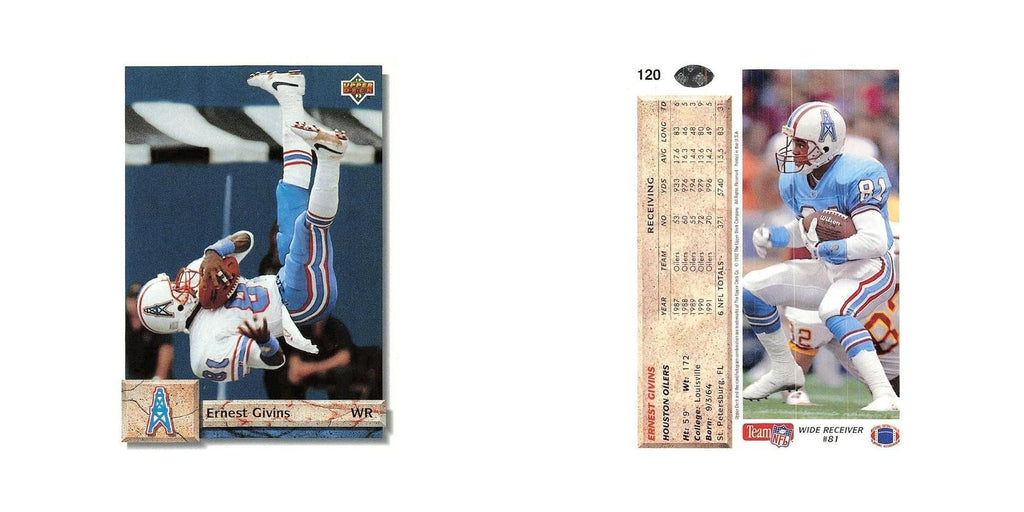 Ernest Givins 1992 Upper Deck #120 Houston Oilers Football Card NM