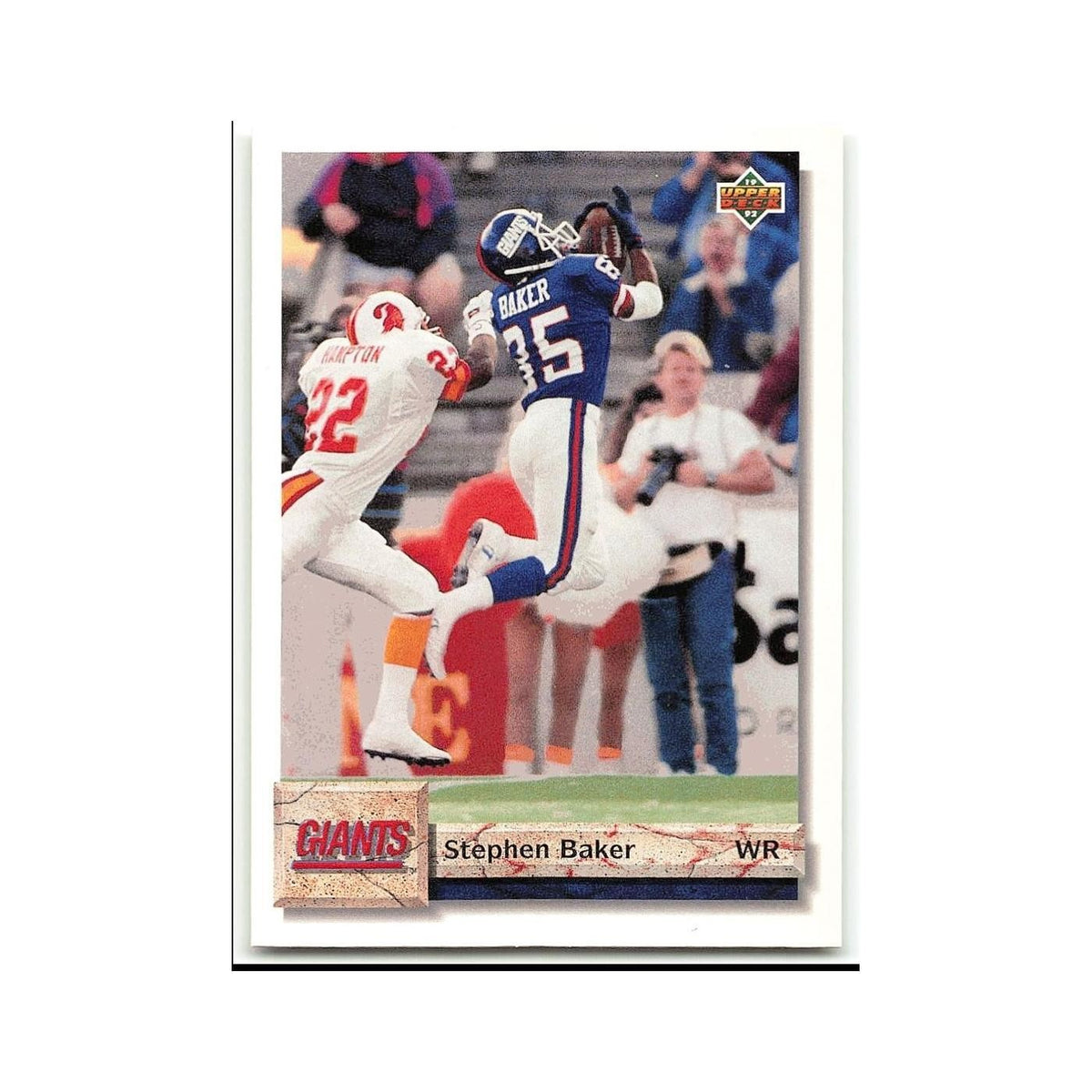 Stephen Baker 1992 Upper Deck #124 New York Giants Football Card NM