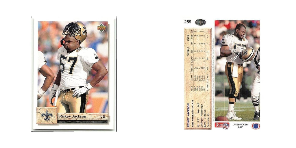 Rickey Jackson 1992 Upper Deck #259 New Orleans Saints Football Card NM