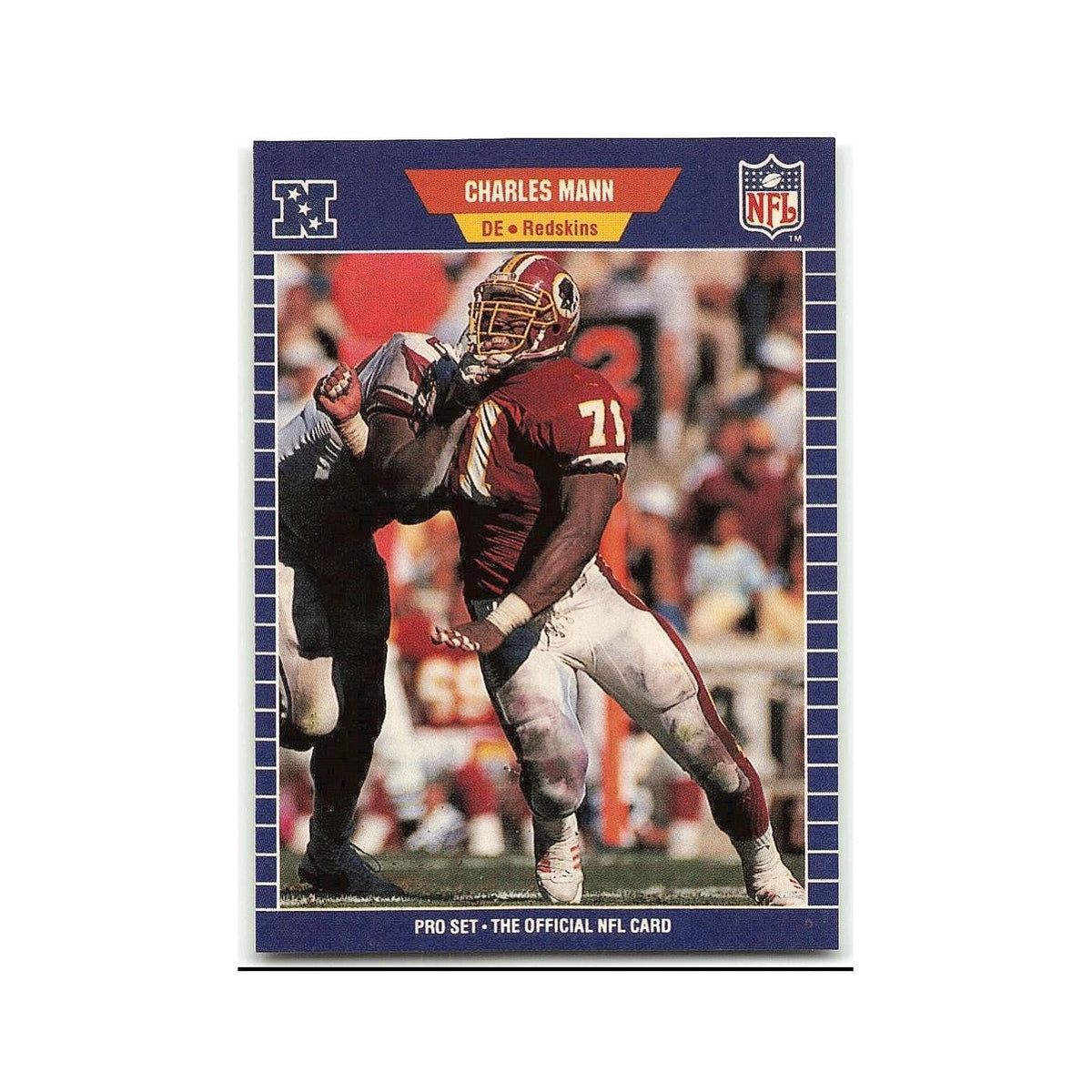 Charles Mann 1989 Pro Set #429 Washington Redskins Football Card NM