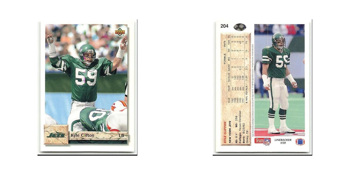 Kyle Clifton 1992 Upper Deck #204 New York Jets Football Card NM