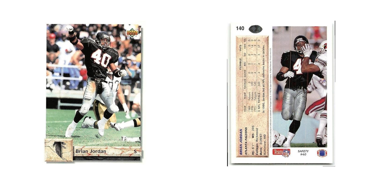 Brian Jordan 1992 Upper Deck #140 Atlanta Falcons Football Card NM