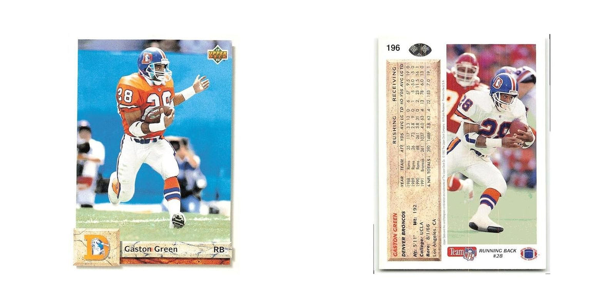 Gaston Green 1992 Upper Deck #196 Denver Broncos Football Card NM