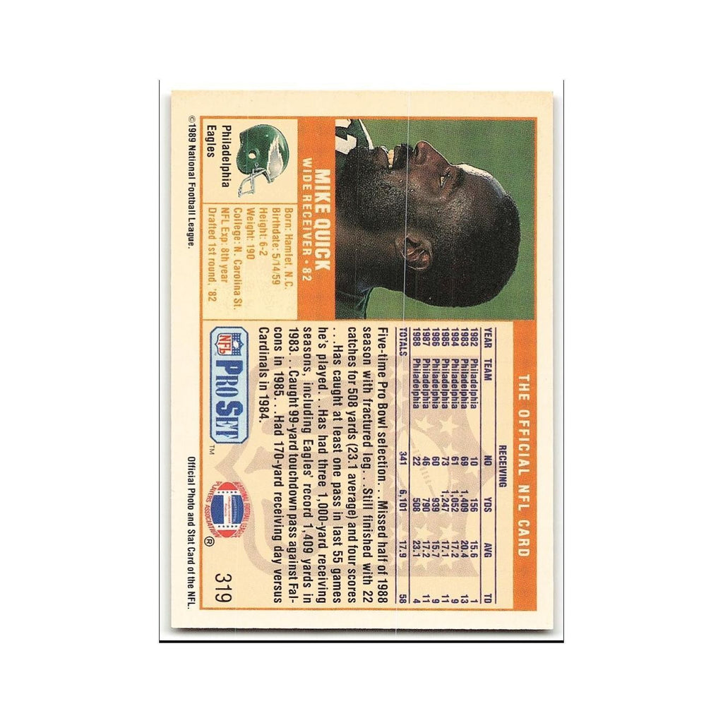 Mike Quick 1989 Pro Set #319 Philadelphia Eagles Football Card NM
