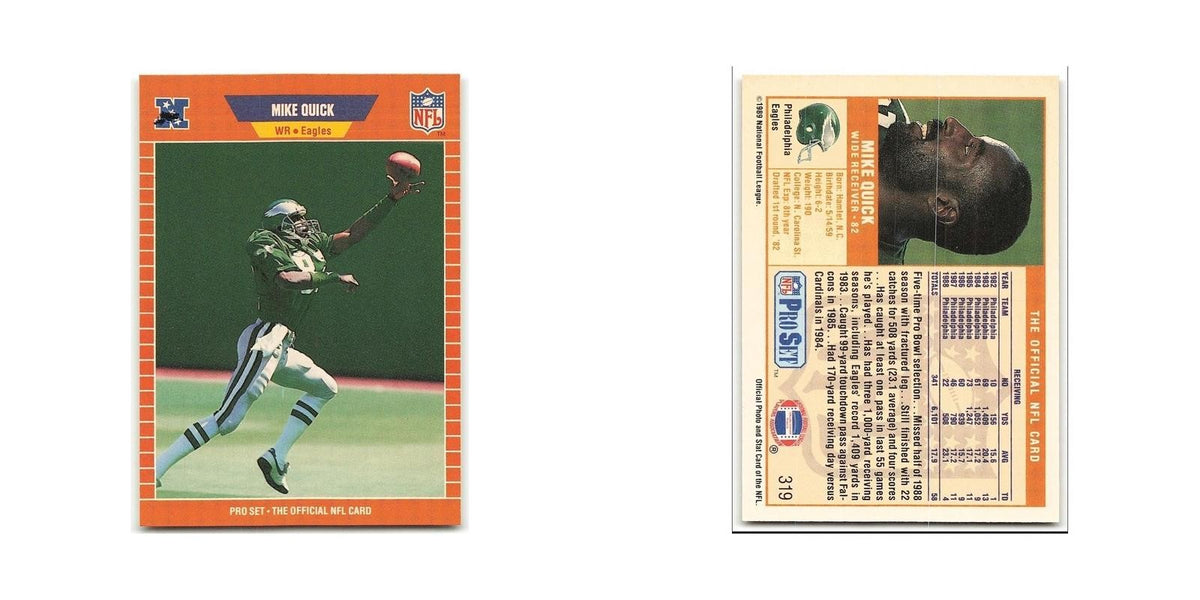Mike Quick 1989 Pro Set #319 Philadelphia Eagles Football Card NM