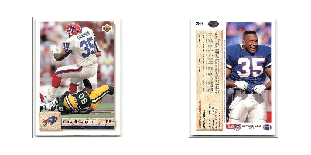 Carwell Gardner 1992 Upper Deck #289 Buffalo Bills Football Card NM