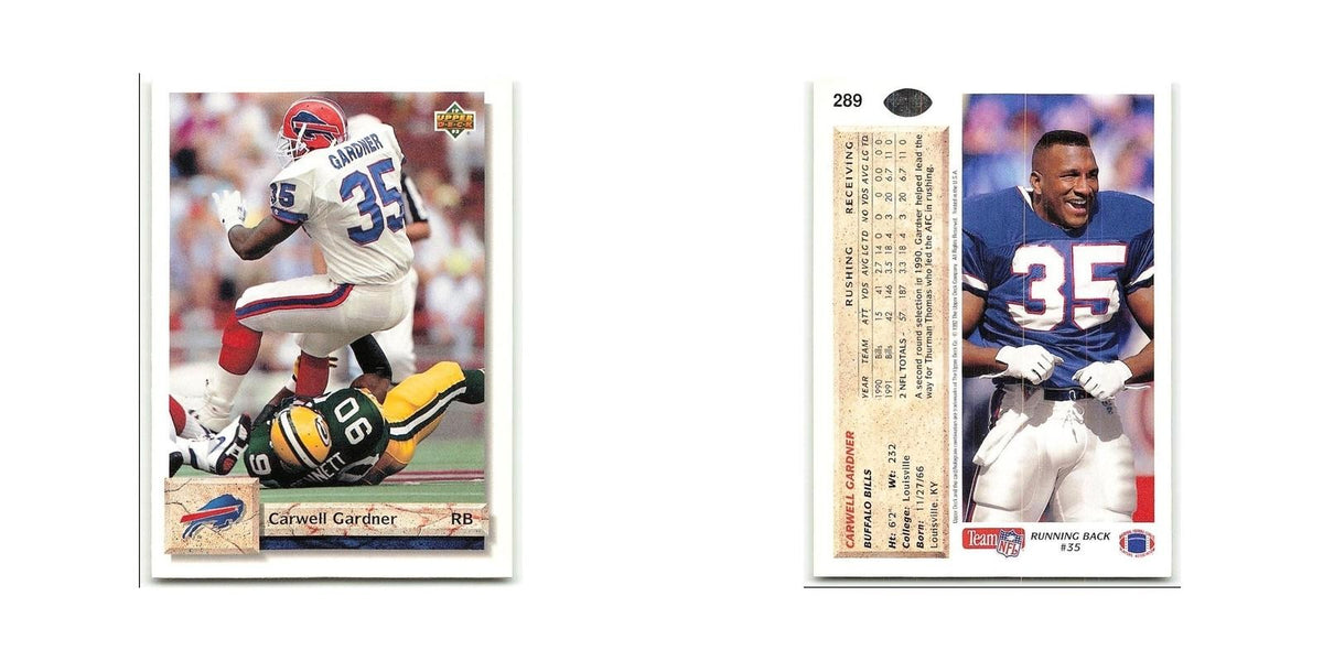 Carwell Gardner 1992 Upper Deck #289 Buffalo Bills Football Card NM