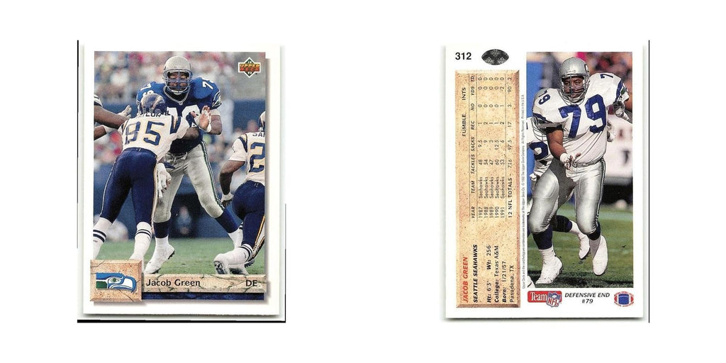 Jacob Green 1992 Upper Deck #312 Seattle Seahawks Football Card NM