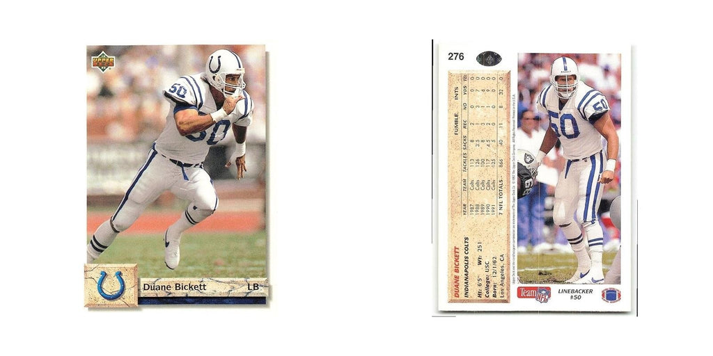 Duane Bickett 1992 Upper Deck #276 Indianapolis Colts Football Card NM
