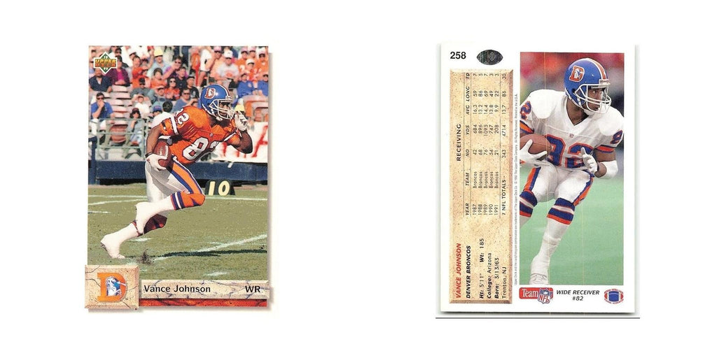 Vance Johnson 1992 Upper Deck #258 Denver Broncos Football Card NM