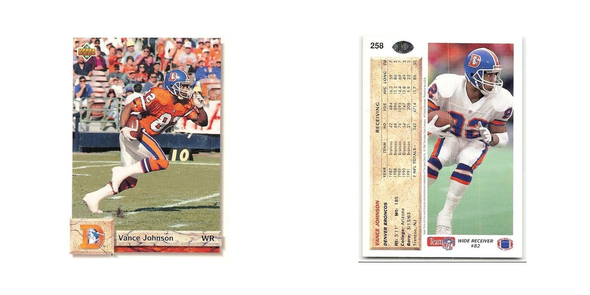 Vance Johnson 1992 Upper Deck #258 Denver Broncos Football Card NM