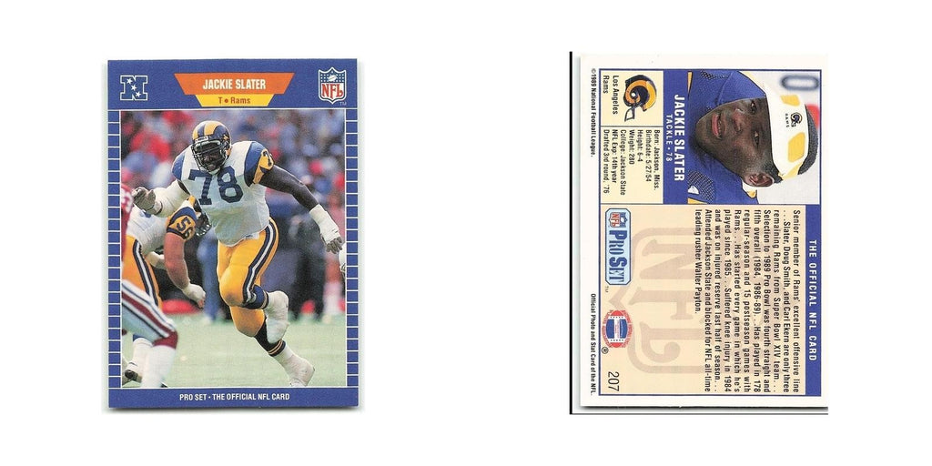 Jackie Slater 1989 Pro Set #207 Los Angeles Rams Football Card NM