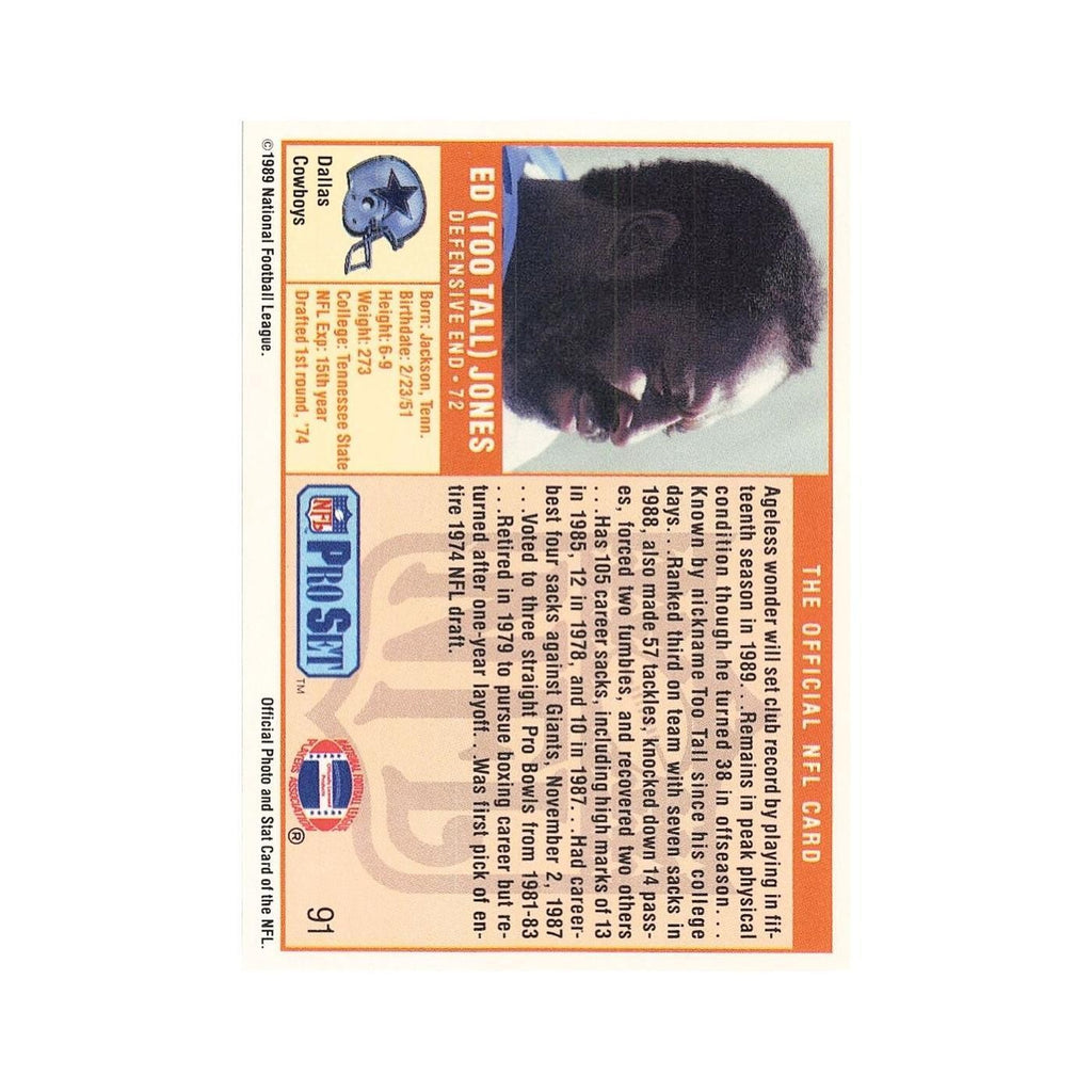 Ed Too tall Jones 1989 Pro Set #91 Dallas Cowboys Football Card NM